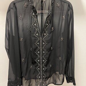 CLEARANCE!!!! - ZARA Beaded Semi Sheer Blouse